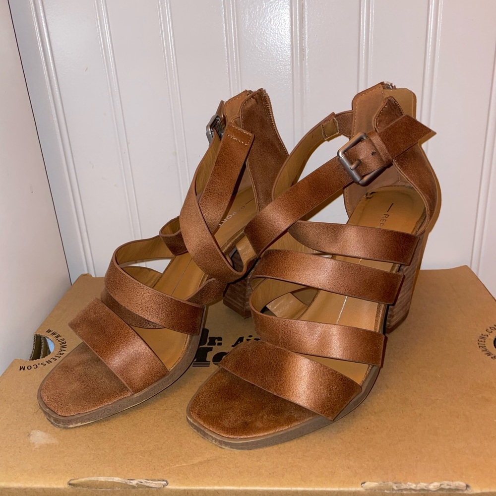 Brown Strappy Heeled Sandals